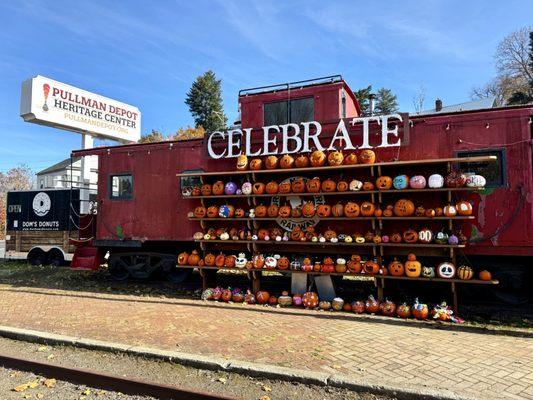 Community pumpkin wall project organized by Pullman Civic Trust. On display October 29-31, 2024 and lit up 6-9pm those evenings.