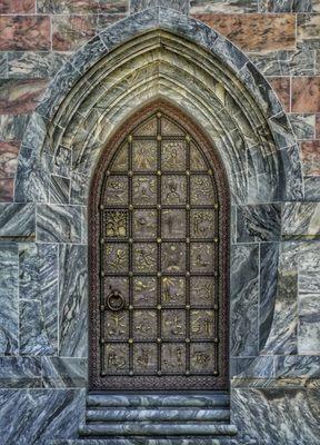 The door on the north side of the tower