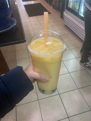 Mango boba tea