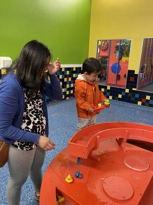 Son at water table