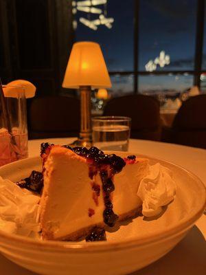 New York Style Cheesecake with Blackberry Compote