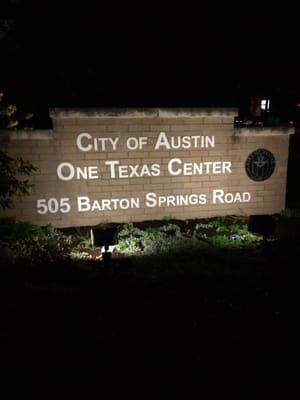 Signage at entrance