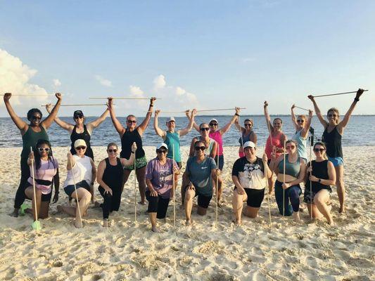 Stick Stretch after Beach Bootcamp