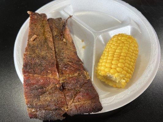 Pork spare ribs and Corn Cob