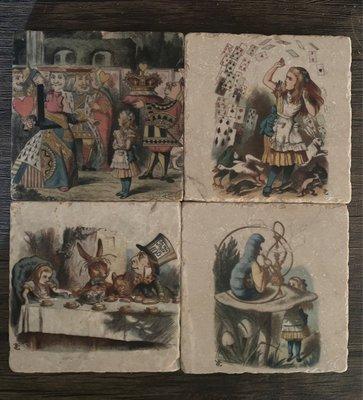 Italian marble Alice in Wonderland coasters