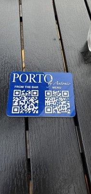 QR codes, for the menus.