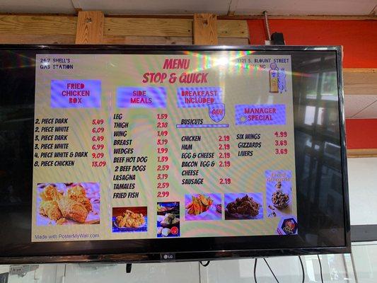 Food menu