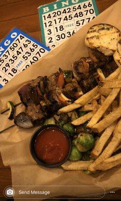 Lamb Skewers all day Happy Hour Tuesday with free Bingo play and craft beer  to ? yes please!