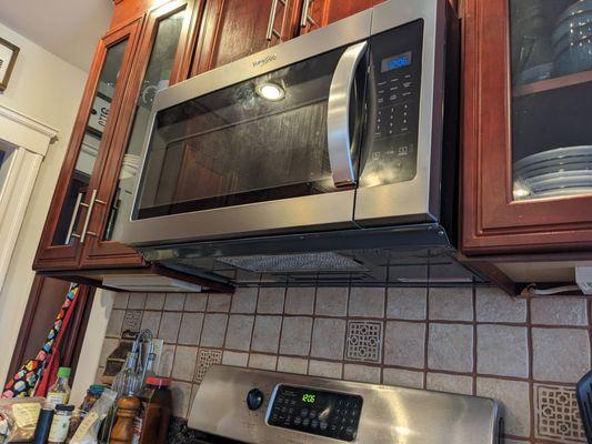 Underside of over-the-range microwave