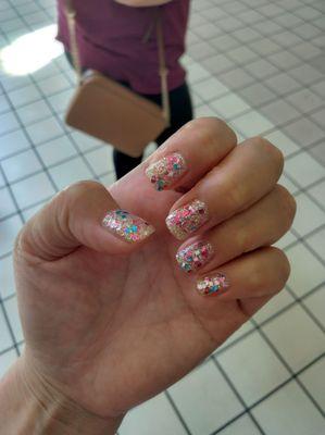 Beautiful bubble gum glitter