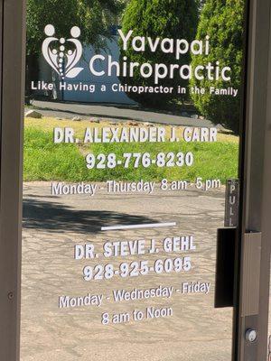 Yavapai Chiropractic Front Door