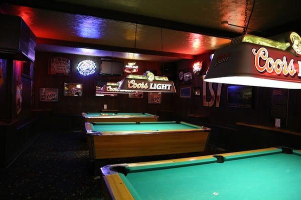 3 Pool tables is plenty for everyone to enjoy!