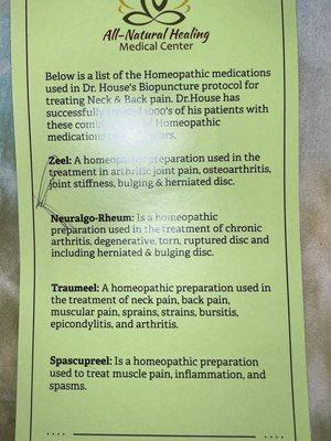 Biopuncture ingredients