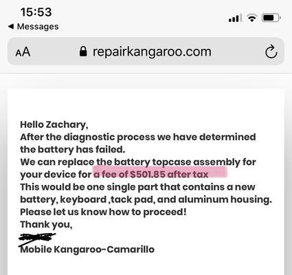 "Hi, we're Mobile Kangaroo, and we make you agree to pay a non refundable $65.00 before we give you an incredibly overpriced quote"