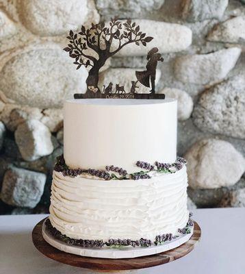 Lavendar Rustic Wedding Cake