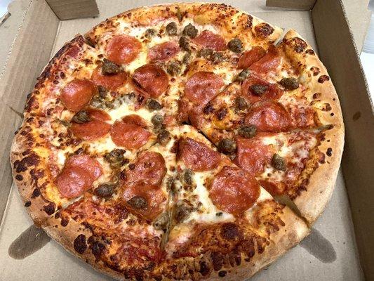 2 Medium, 2 toppings pizza for $12