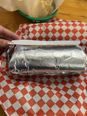 Regular burrito size