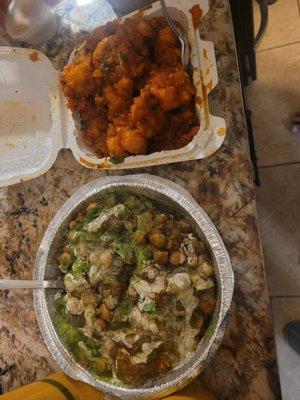 Samosa chaat and Gobi 65