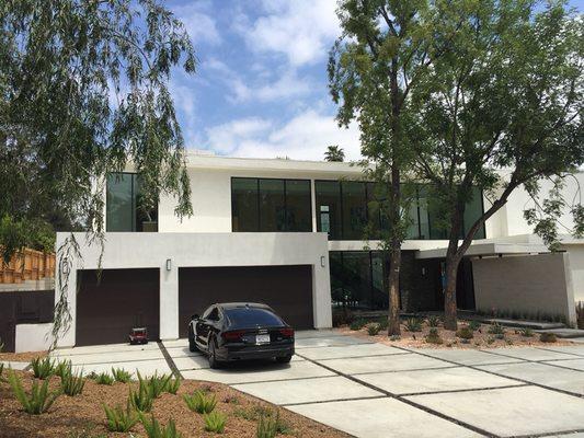 Custom garage door 2 cars and 1 car new construction