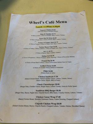 Current Menu (2/15/21)