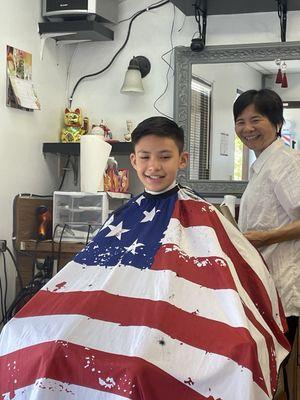 Ethan has been coming now for a few years, ling has watched him grown up, we will continue to come to our favorite barber