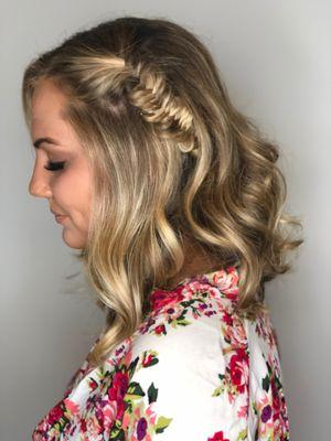 Braided half up style