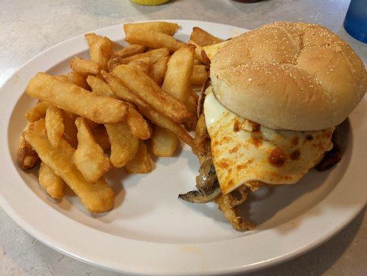 Chicken Italiano Sandwich and French Fries