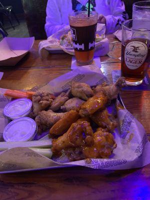 12 wings for $15 + $1 carrots and celery