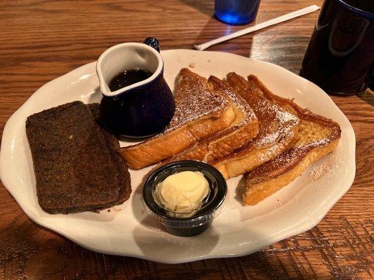 French toast and scrapple thin and crispy