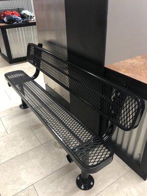 A bench for waiting or texting your friends.