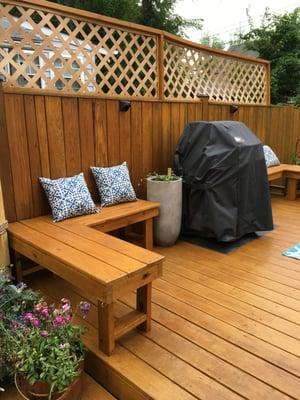 Newly stained deck