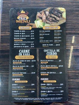 Menu front