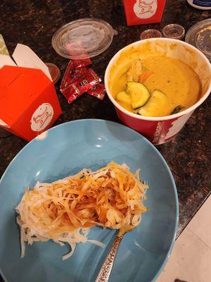 Red curry with rice noodles on the side