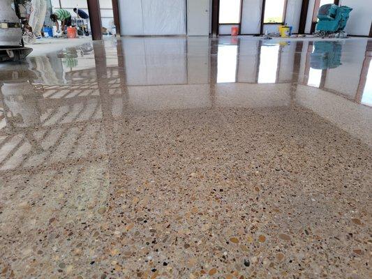 Polished concrete looks great and is very easy to maintain