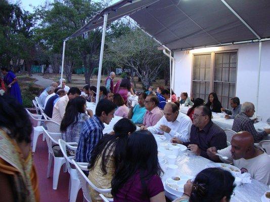 Free vegetarian Indian food after spiritual class