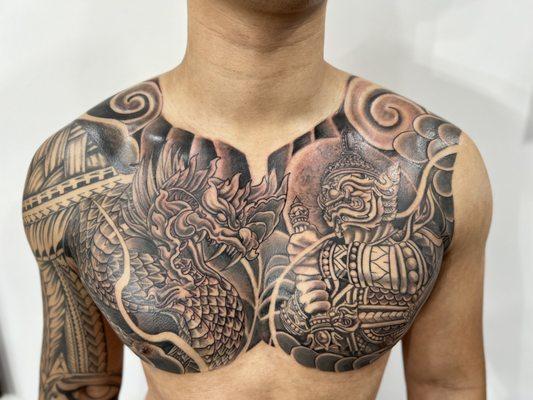 Cambodian art piece put together and tattooed by Tommy Tattz