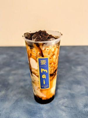 Oreo Brulee Boba with Mai Milk Tea