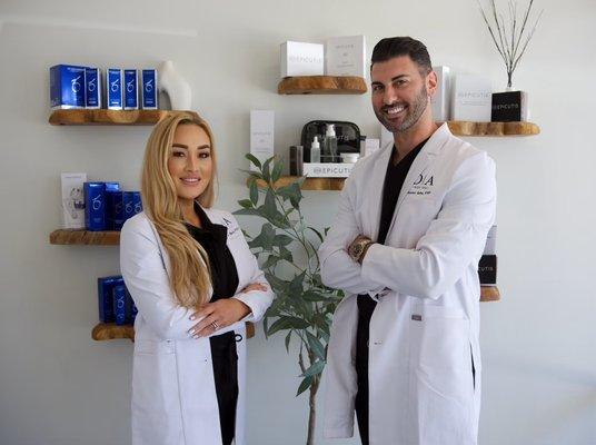 Jamie Black and Antoine Saba owners of Derma Aesthetica Med Spa in Eagle Glen Corona.