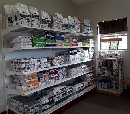 We carry Hills and Royal Canin Veterinary Diets as well as over-the-counter products.