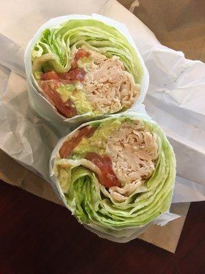 My turkey tomato and avocado in a lettuce wrap. They have a great menu