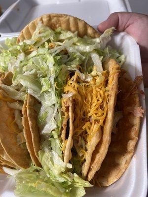 Look at the meat serving cheese only made it into MAYBE two tacos. Lettuce was a free for all.