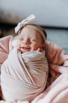 Happy baby in newborn session at home in san Antonio texas