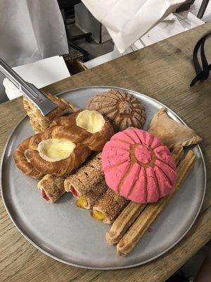 Our tray of sweets that we picked out after eating at the restaurant next door inside :)