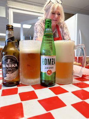 Polish beers are fabulous! They are served in beautiful frosty beer mugs!