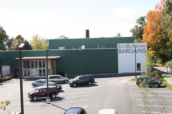 The outside of EcoBuilding Bargains at 83 Warwick Street in Springfield, MA.