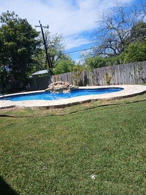 Backyard Pool looking nice and clean