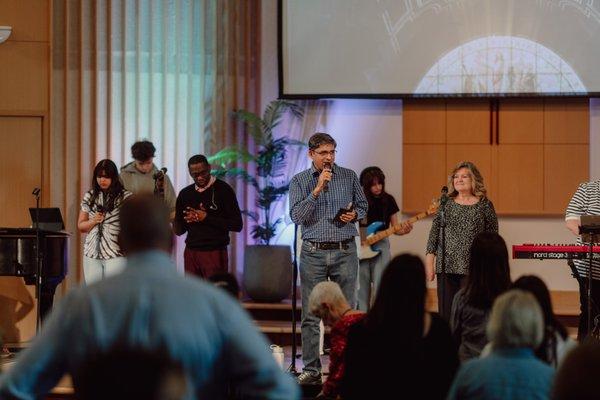 An image from the stage at Woodmark Church