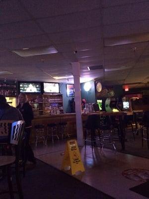 Yep it's a strip mall bar, all windows and drop ceilings!!