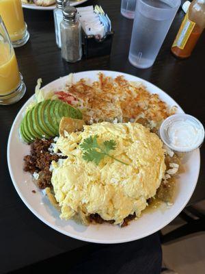 chilaquiles with chorizo