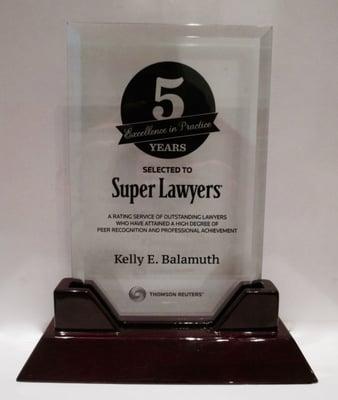 Named a "Super Lawyer" every year since 2010.